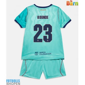 Billiga Barcelona Jules Kounde #23 Tredjeställ Barn 2026-27 Kortärmad (+ Korta byxor)